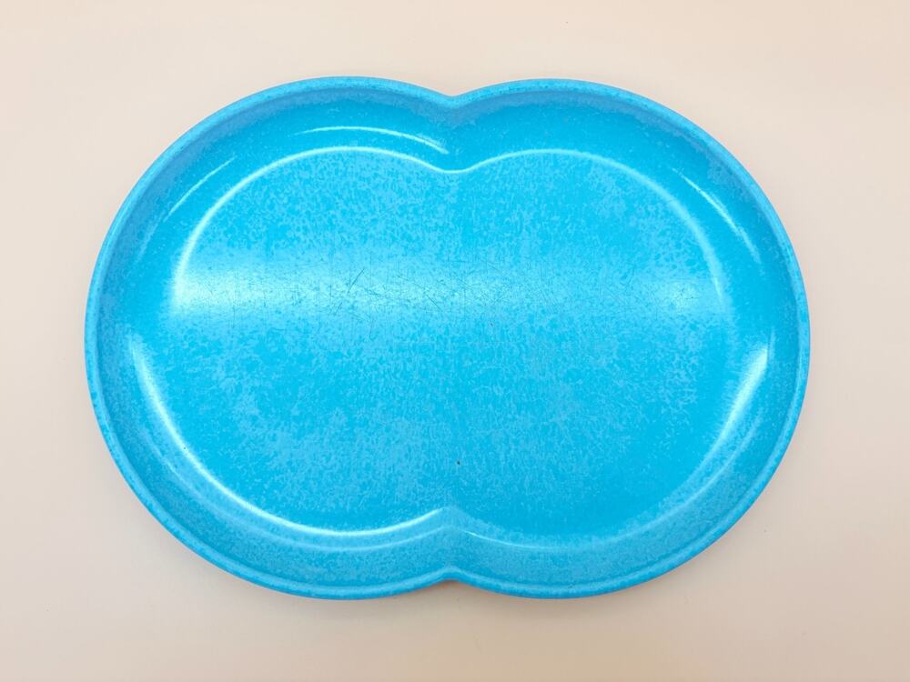 Branchell Melmac Platter Turquoise Blue 12" Kaye LaMoyne 1950s MCM Melamine